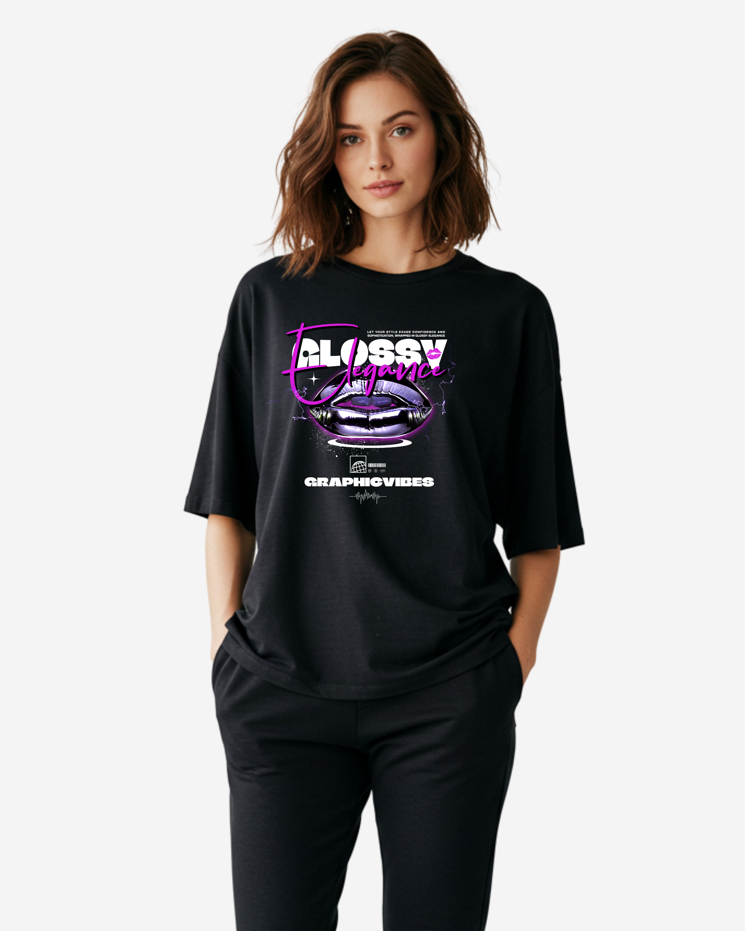 Glossy Elegance Women's Oversized T-Shirt