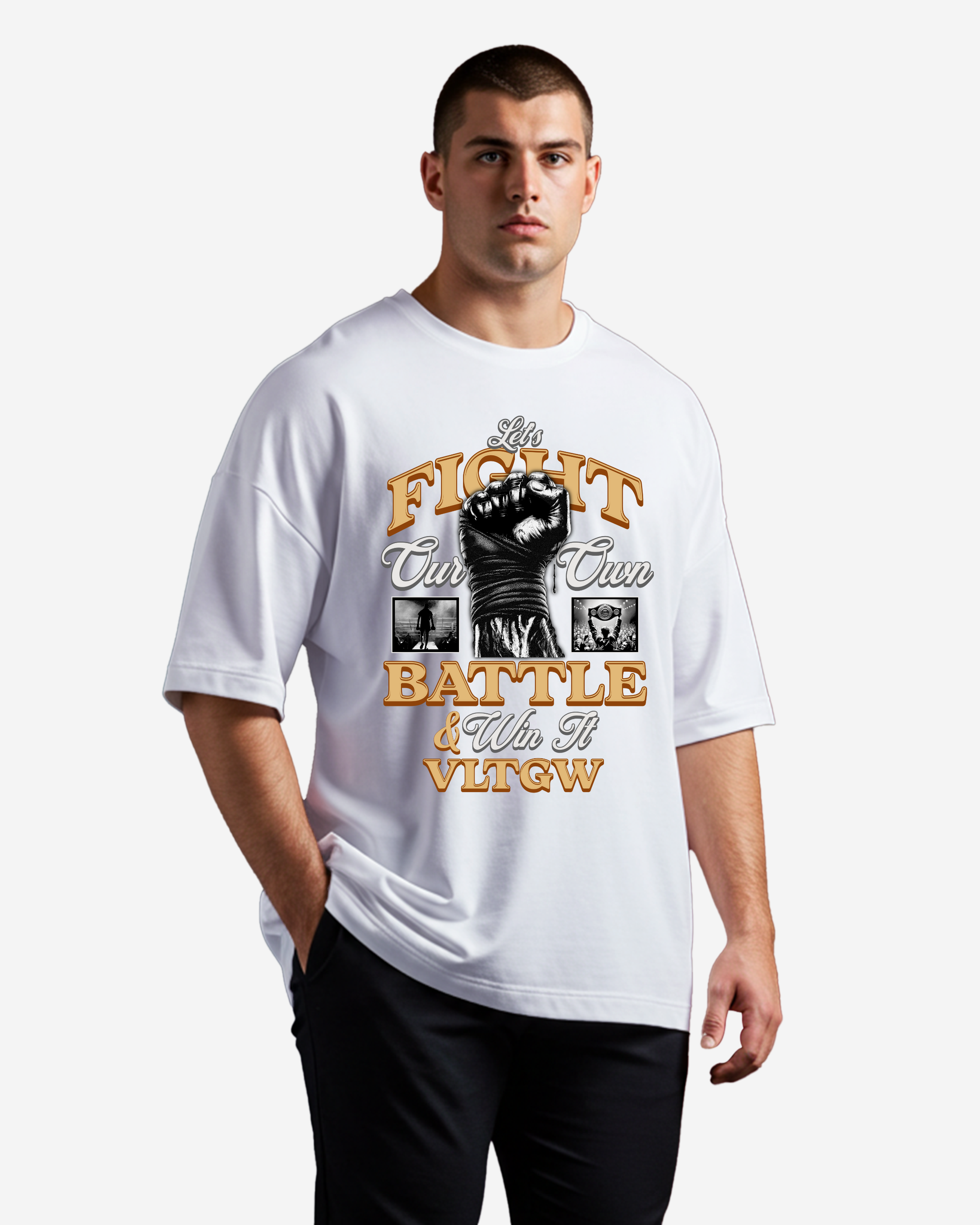 Let's fight battle Men's Oversized T-Shirt