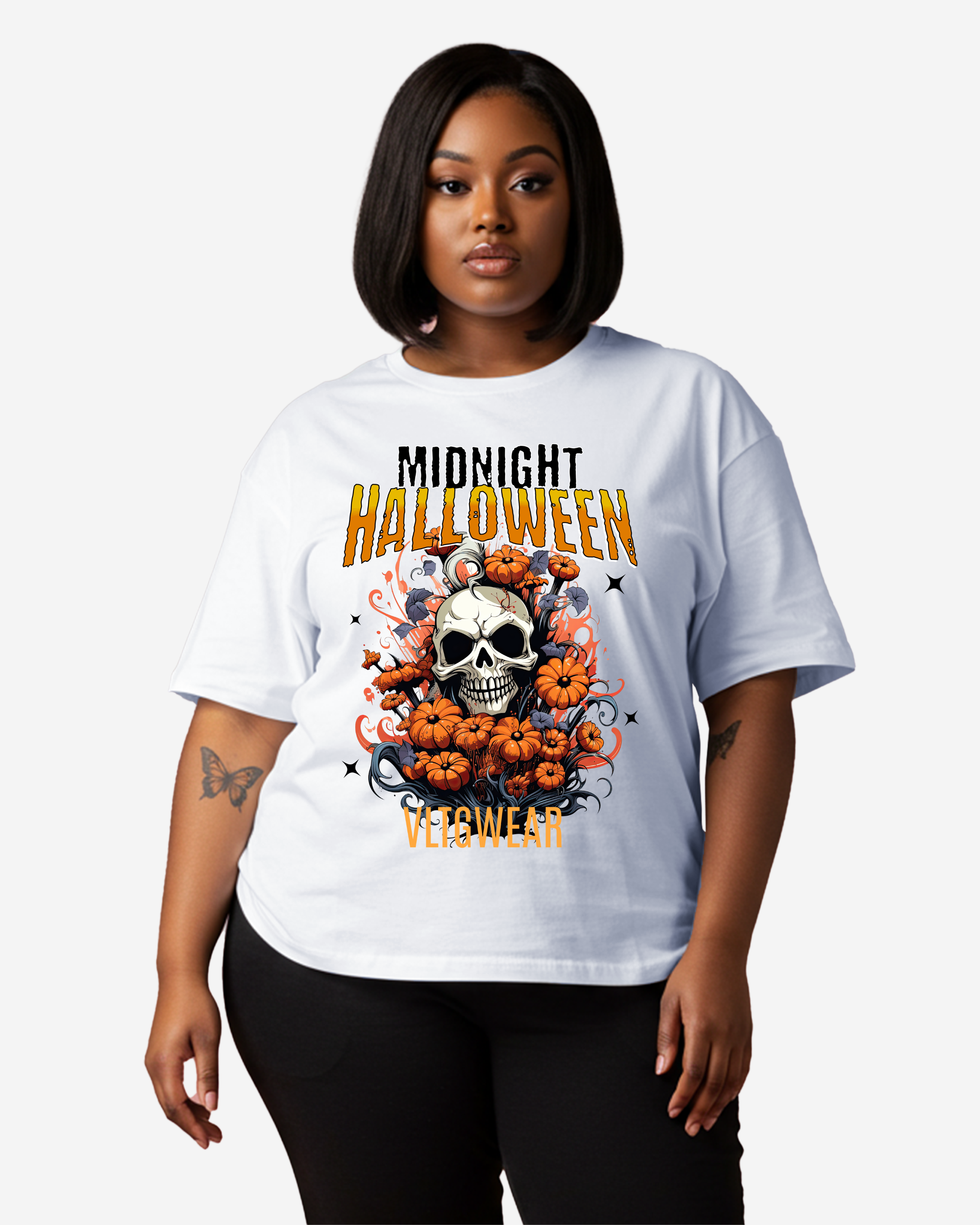 MIDNIGHT HALLOWEEN Womens's Oversized T-Shirt