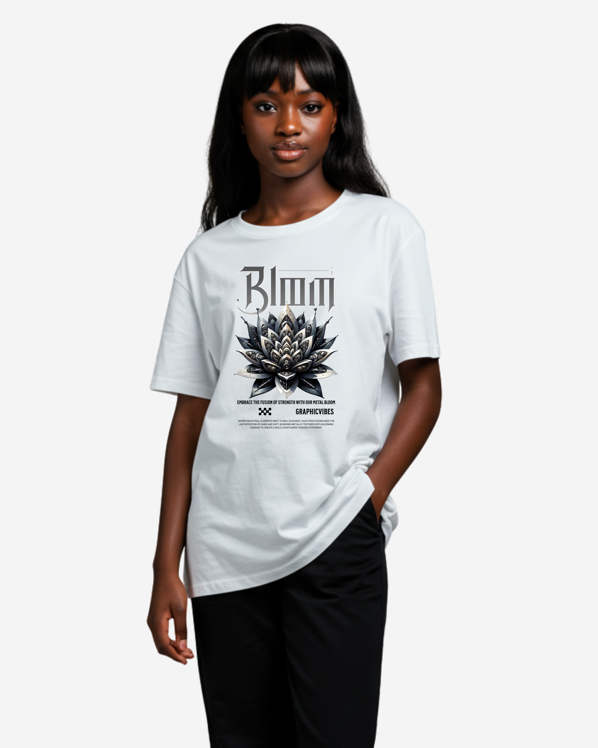 Metal Bloom Women's Oversized T-Shirt