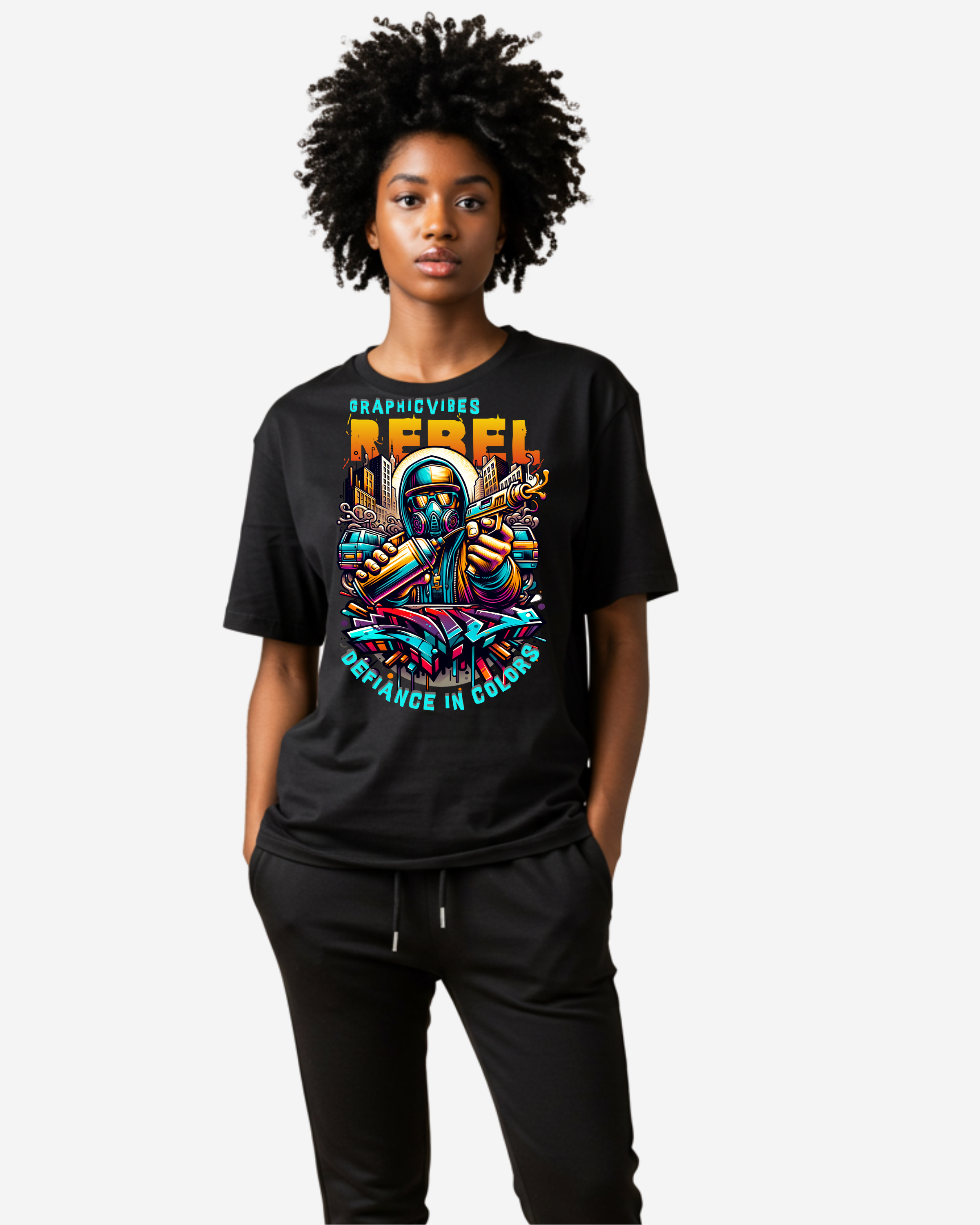 Rebel Defiance in Colors Women's Oversized T-Shirt