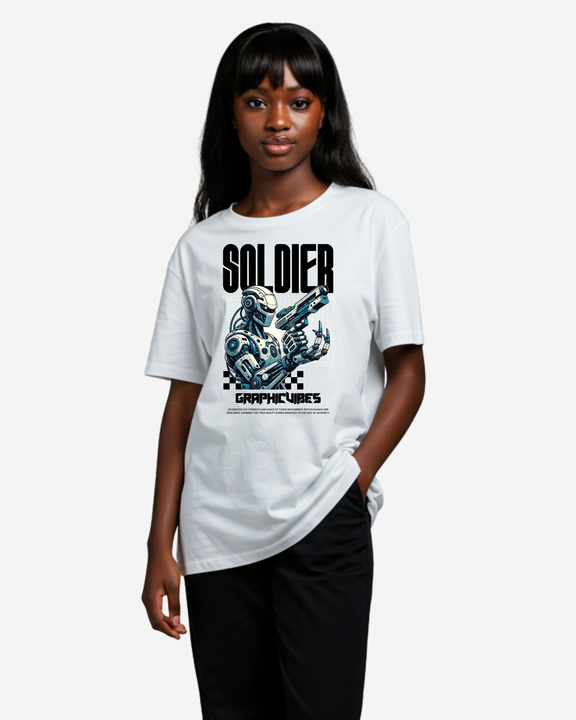 Robot Soldier Women's Oversized T-Shirt
