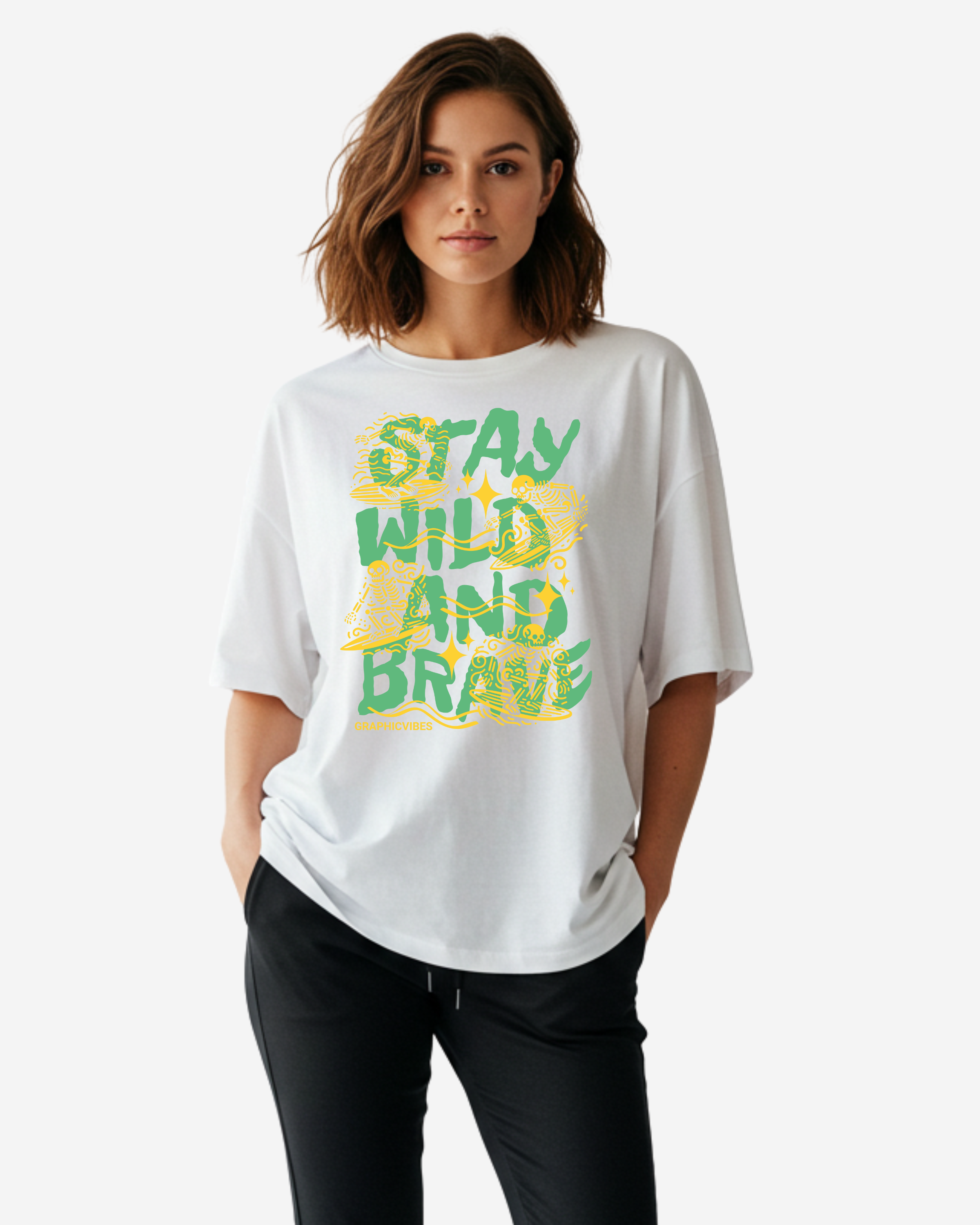 Stay Wild and Brave Women's Oversized T-Shirt