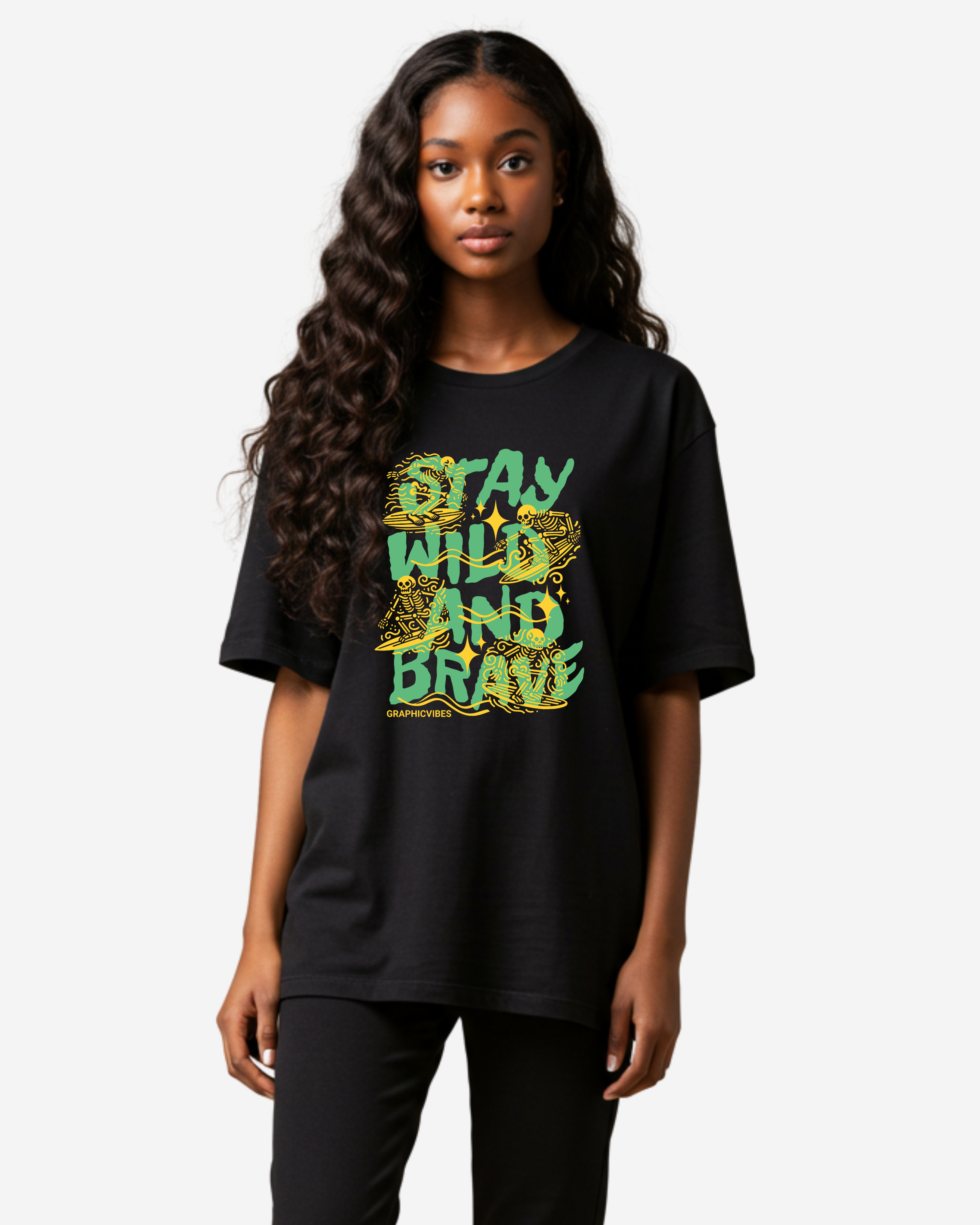 Stay Wild and Brave Women's Oversized T-Shirt