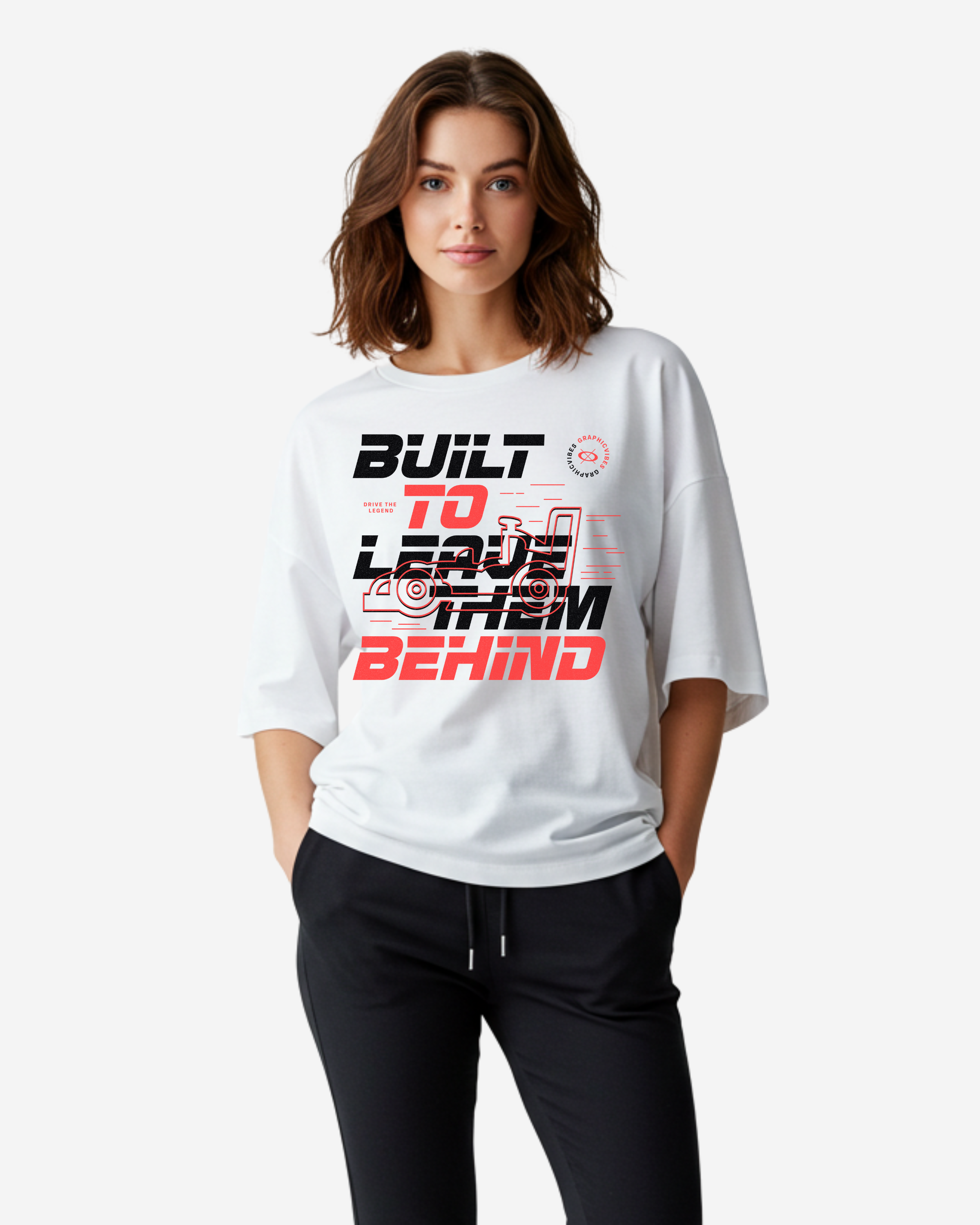 Typography Car Women's Oversized T-Shirt