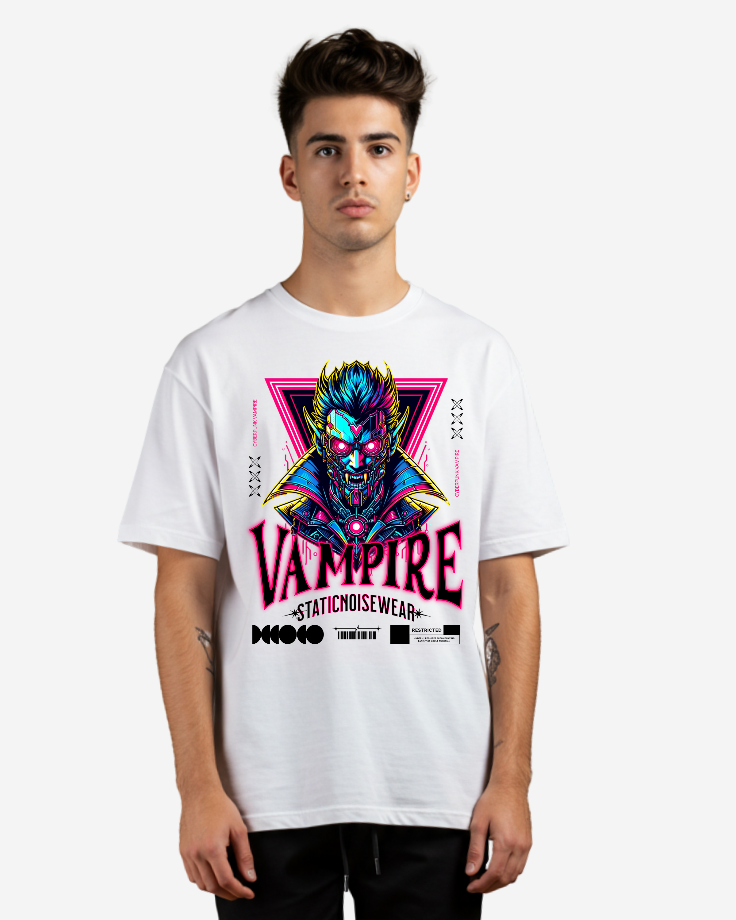 Vampire Cyberpunk Men's Oversized T-Shirt