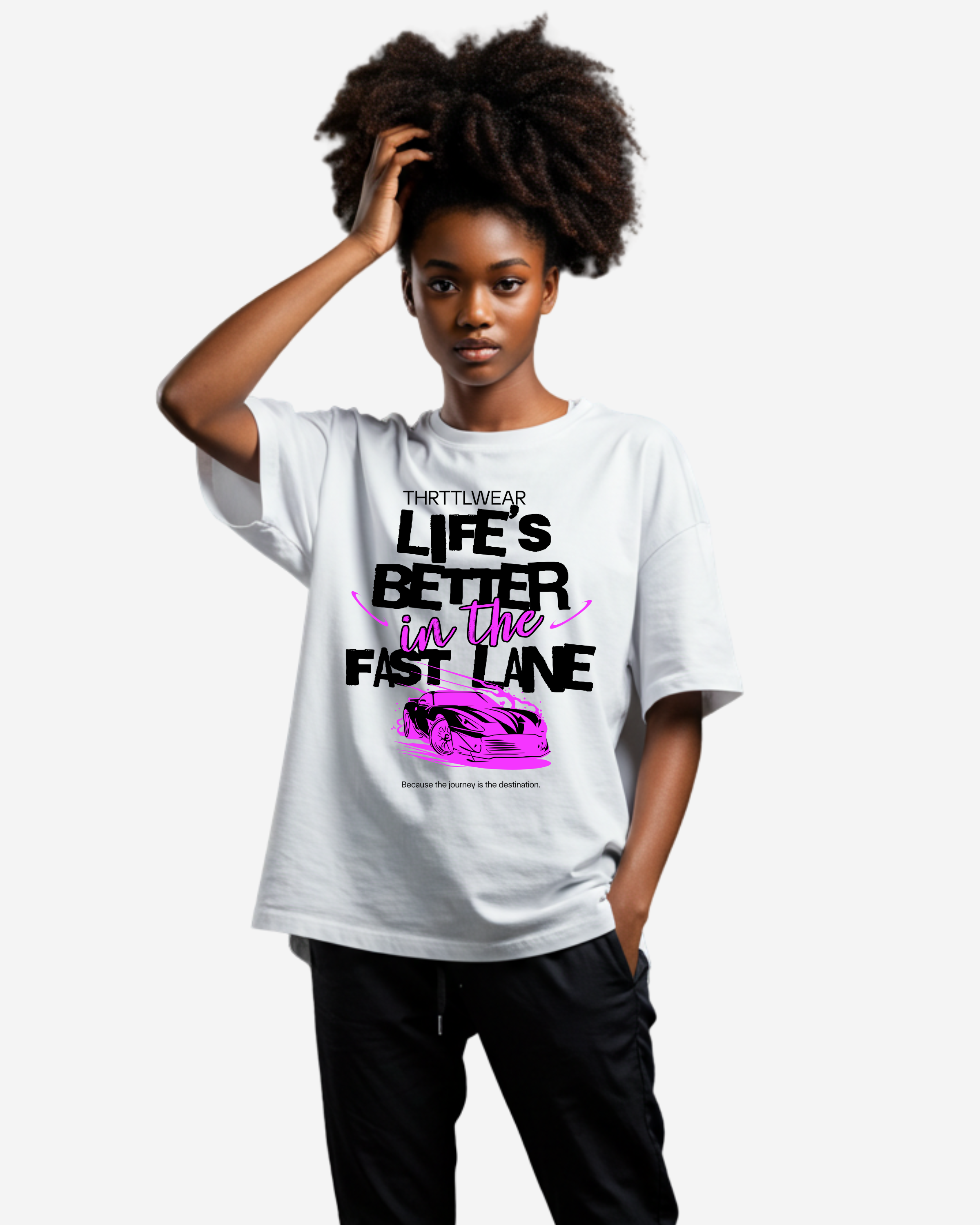 Typography Car Oversized T-Shirt