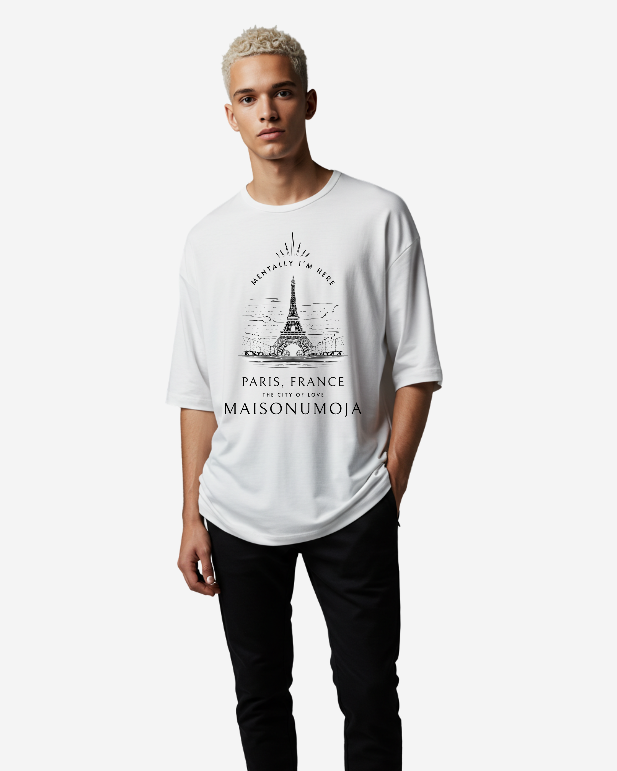 MENTALLY I'M HERE Oversized T-Shirt
