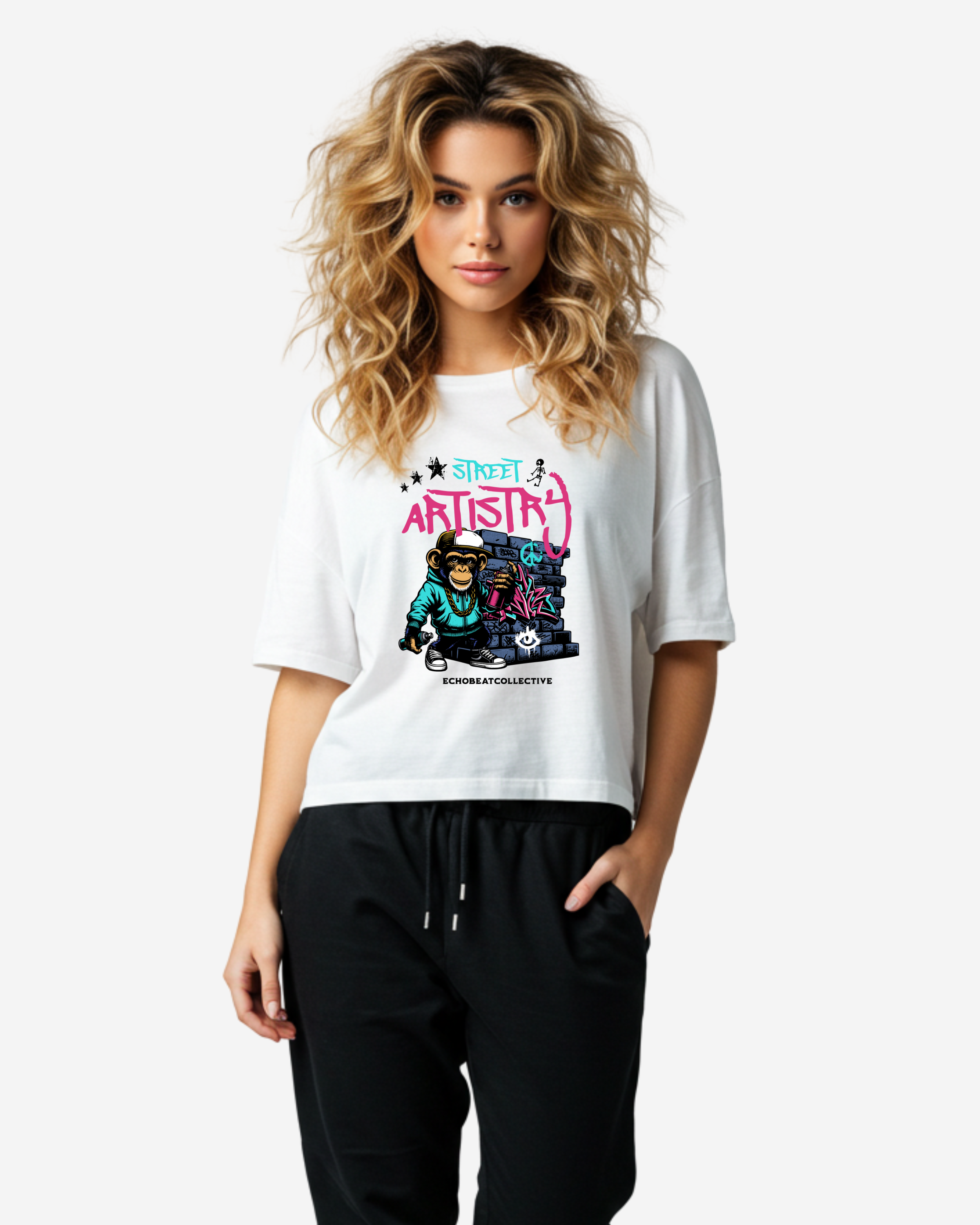 Chimpanzee character Women's Oversized T-Shirt