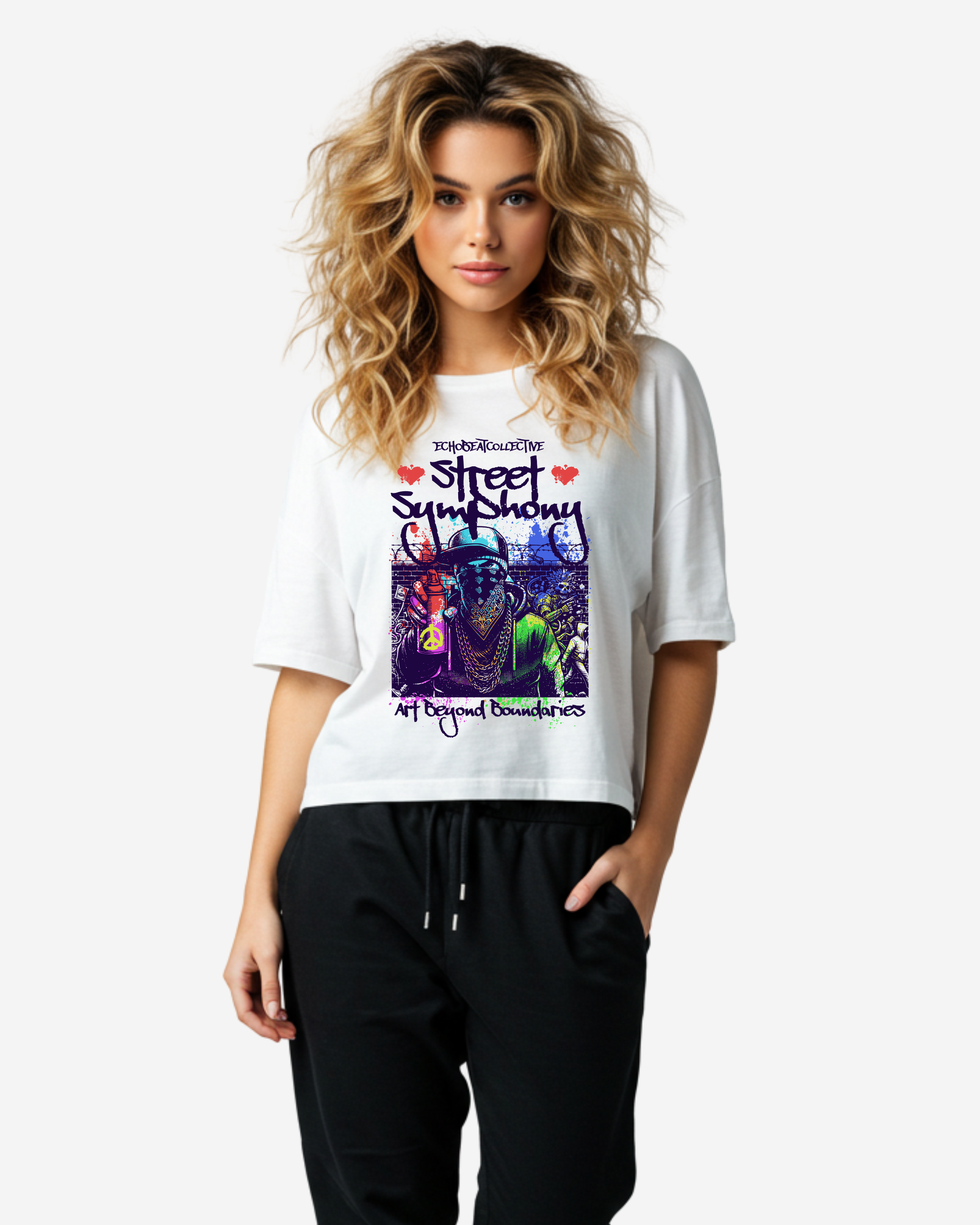 Man graffiti art Women's Oversized T-Shirt