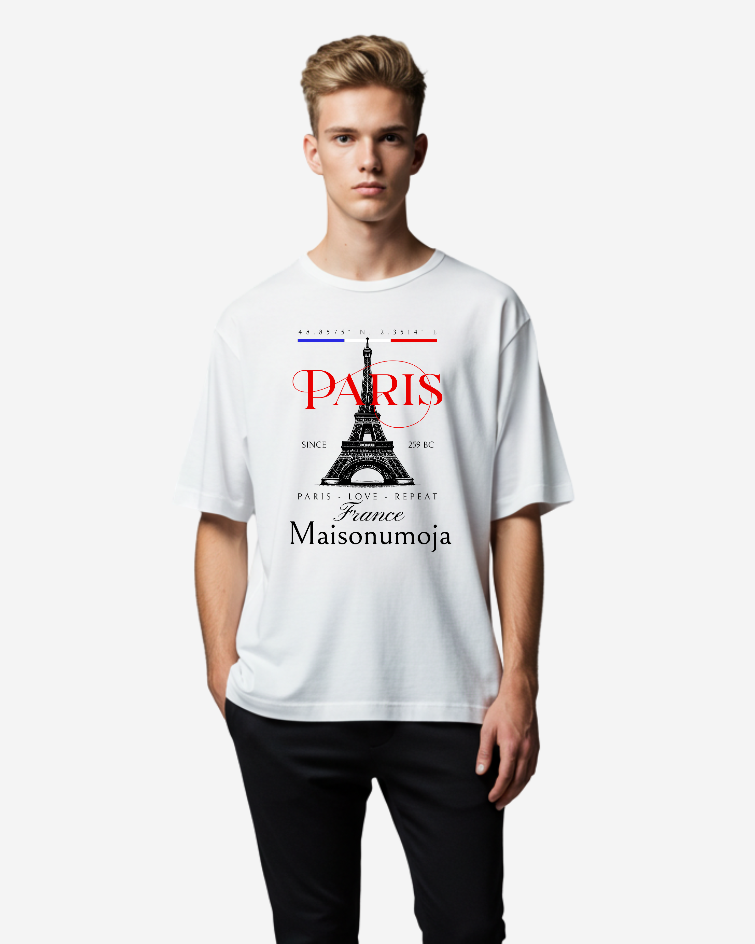 Paris France Minimalist Oversized T-Shirt