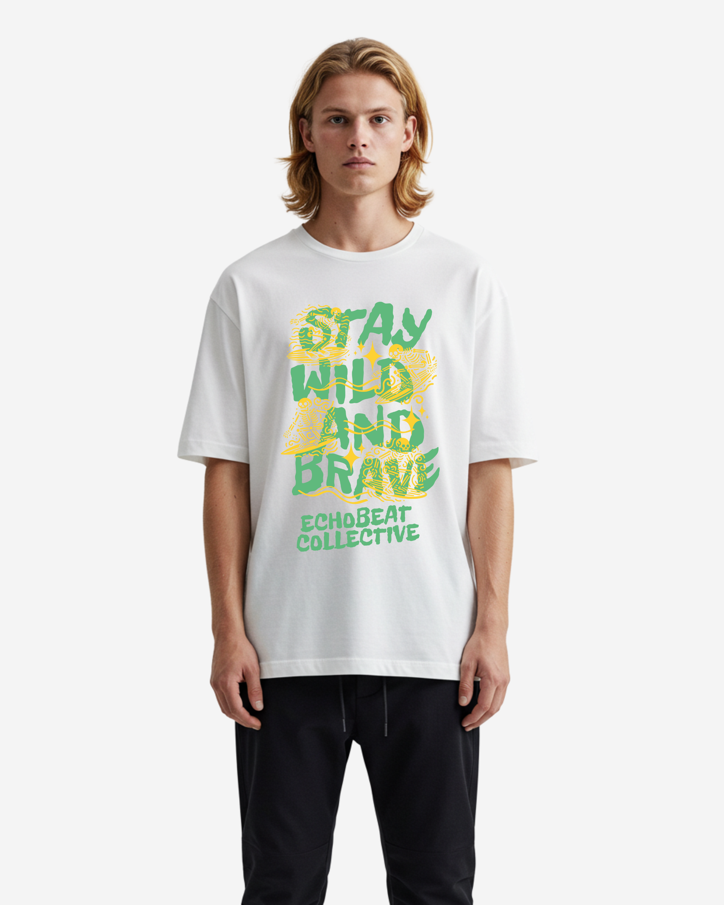Stay Wild and Brave Men's Oversized T-Shirt