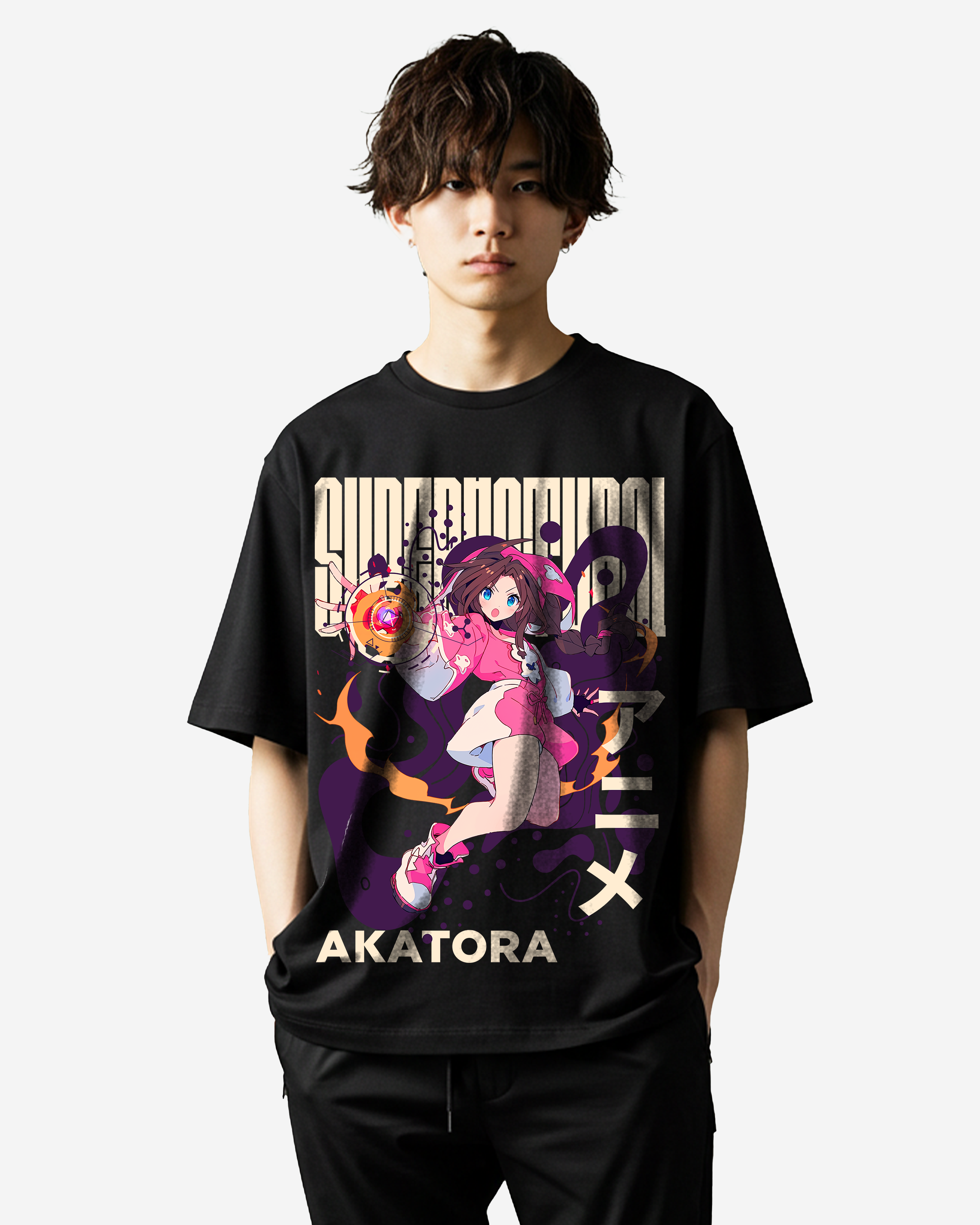 Superhero Anime Girl Oversized T-Shirts