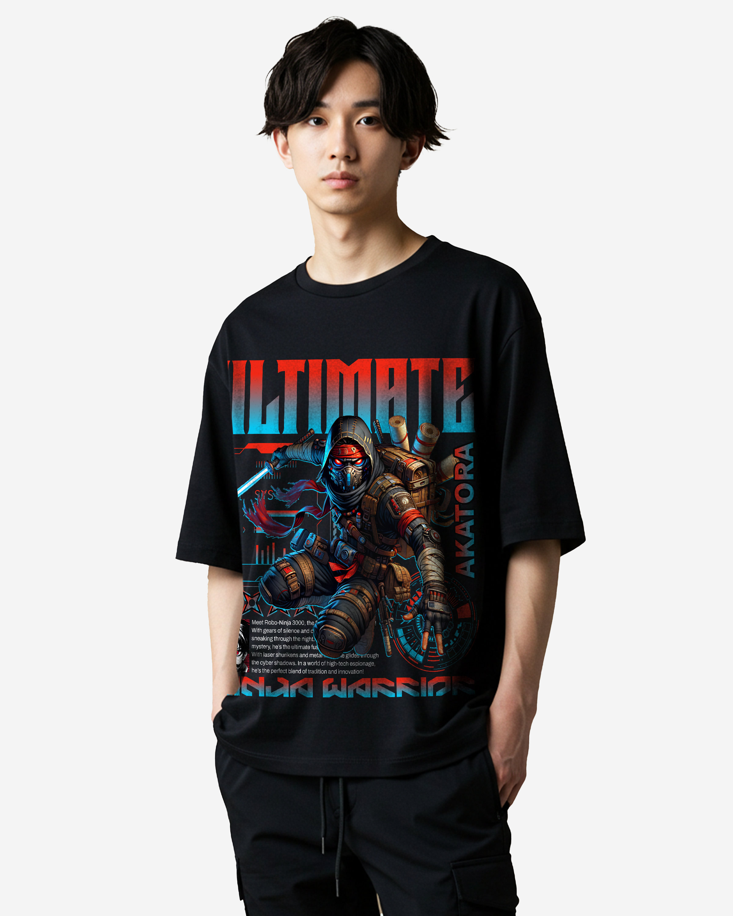 Ultimate Ninja Warrior Robot Japan Shinobi Oversized T-Shirts