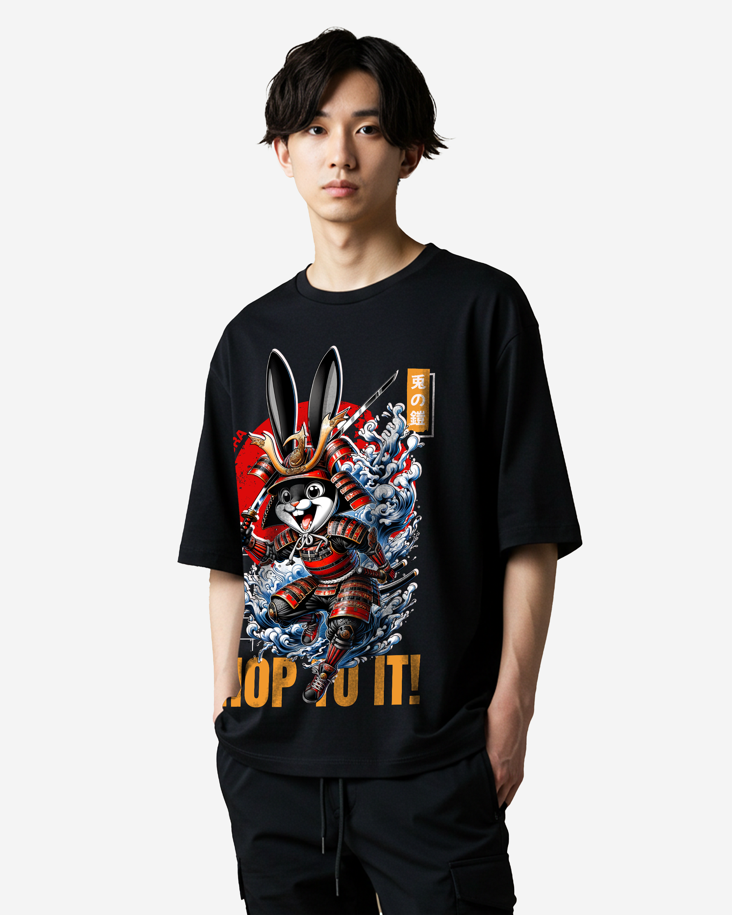 Rabbit Samurai Cute Oversized T-Shirts