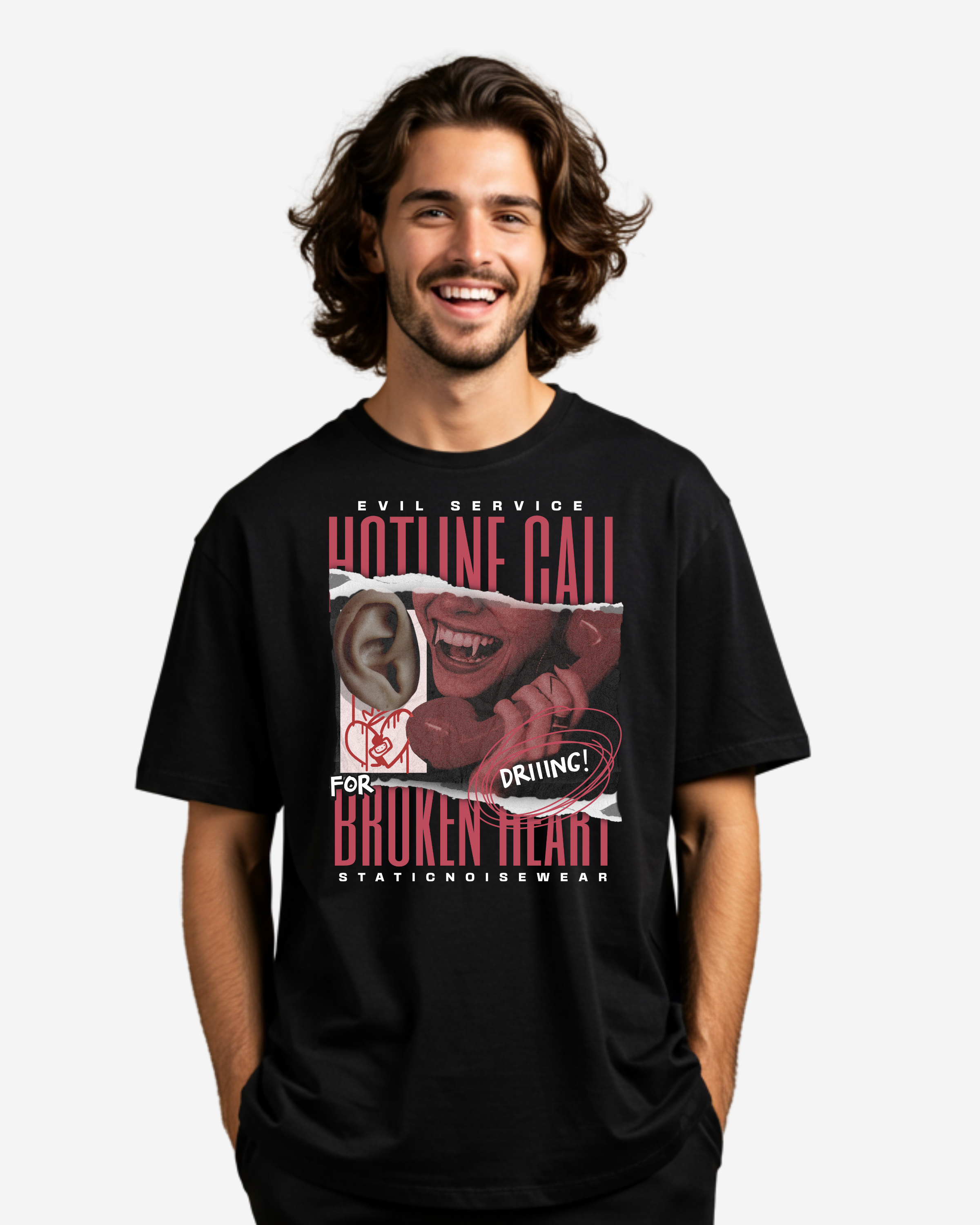 hotline call for broken heart Men's Oversized T-Shirt